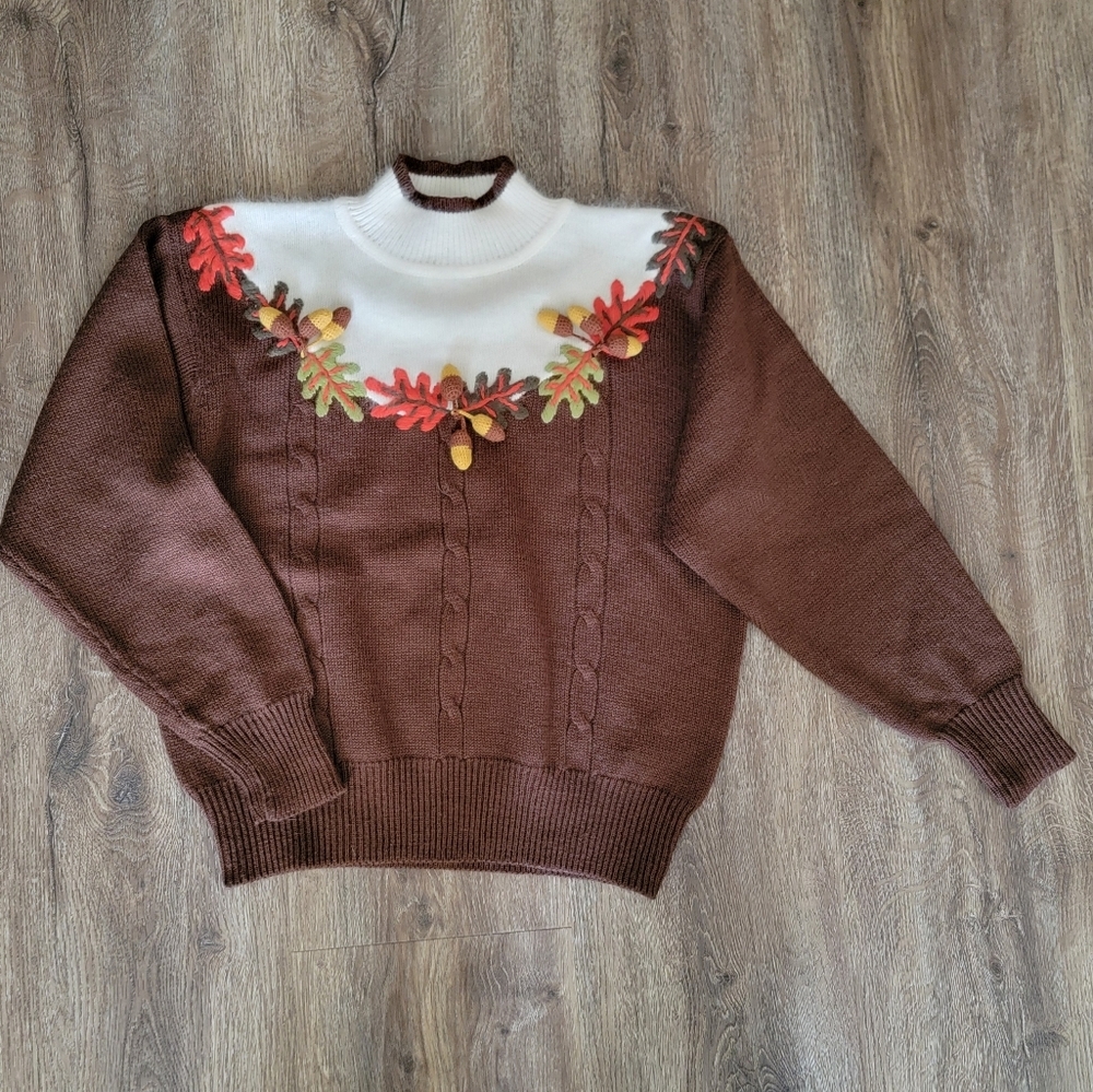 Vintage Fall Leaves Sweater #3058